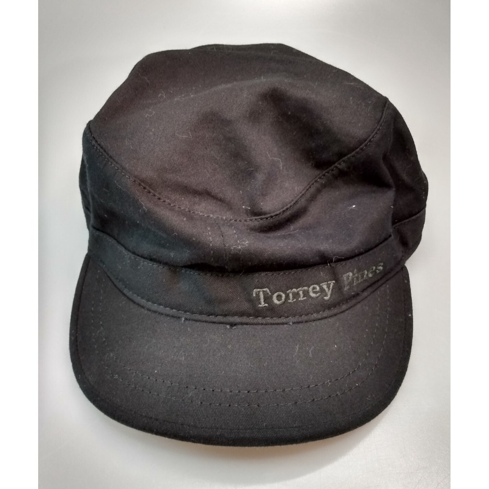 Torrey Pines Field Cap Black Fitted Mens Golf Hat Size Large / Extra Large USGA